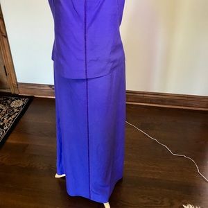 Purple silk & linen sandal skirt